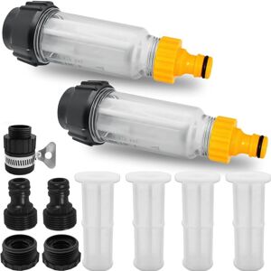 COOCHEER Garden Hose Water Filter, 2Pcs 3/4 Inch Water Pre-Filter, Water Filter Set with 4 Filter Inserts and 5 Quick Adapters for Pressure Washer, Garden COOCHEER Garden Hose Water Filter, 2Pcs 3/4 Inch Water Pre-Filter, Water Filter Set with 4 Filter Inserts and 5 Quick Adapters for Pressure Washer, Garden