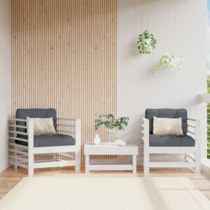 Garden Chairs 2 pcs White Solid Wood Pine vidaXL Garden Chairs 2 pcs White Solid Wood Pine vidaXL