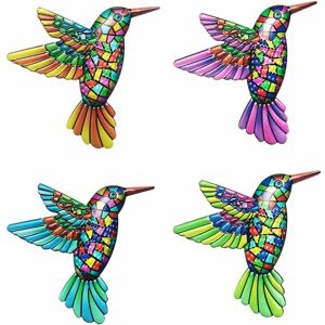 HÉLOISE 4 Pack Metal Hummingbird Wall Art Decor, Wrought Iron Colorful Hummingbird Wall Sculptures, Outdoor Garden Fence Ornaments Hanging for Backyard Porch HÉLOISE 4 Pack Metal Hummingbird Wall Art Decor, Wrought Iron Colorful Hummingbird Wall Sculptures, Outdoor Garden Fence Ornaments Hanging for Backyard Porch