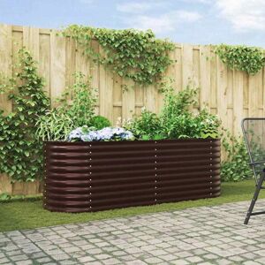 Garden Raised Bed Brown 240 x 80 x 81 cm Steel Vidaxl Garden Raised Bed Brown 240 x 80 x 81 cm Steel Vidaxl