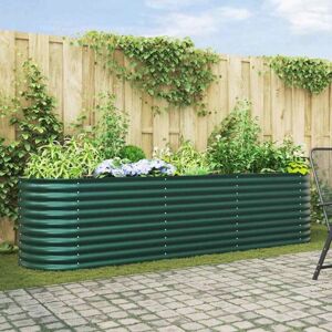Garden Raised Bed Green 320 x 80 x 81 cm Steel Vidaxl Garden Raised Bed Green 320 x 80 x 81 cm Steel Vidaxl