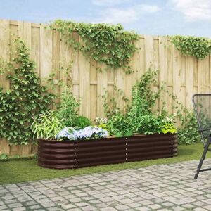 Garden Raised Bed Brown 240 x 80 x 44 cm Steel Vidaxl Garden Raised Bed Brown 240 x 80 x 44 cm Steel Vidaxl