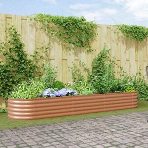 Garden Raised Bed Brown 320 x 80 x 44 cm Steel Vidaxl Garden Raised Bed Brown 320 x 80 x 44 cm Steel Vidaxl