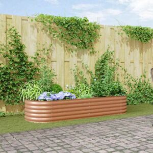 Garden Raised Bed Brown 240 x 80 x 44 cm Steel Vidaxl Garden Raised Bed Brown 240 x 80 x 44 cm Steel Vidaxl