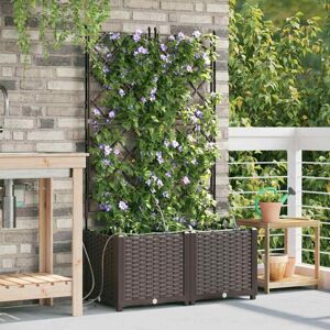 Garden Planters Brown 80 x 40 x 142 cm Steel Vidaxl Garden Planters Brown 80 x 40 x 142 cm Steel Vidaxl