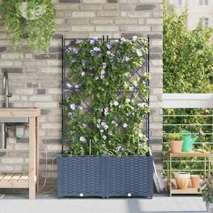 Garden Planters Grey 80 x 40 x 142 cm Steel Vidaxl Garden Planters Grey 80 x 40 x 142 cm Steel Vidaxl