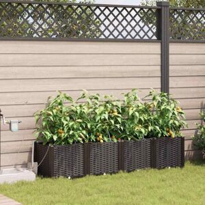 Garden Planters Brown 160 x 40 x 37.5 cm Steel Vidaxl Garden Planters Brown 160 x 40 x 37.5 cm Steel Vidaxl