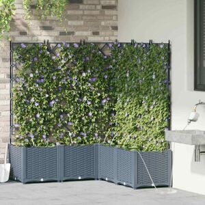 Garden Planters Light grey 120 x 120 x 142 cm Steel Vidaxl Garden Planters Light grey 120 x 120 x 142 cm Steel Vidaxl