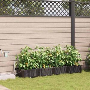 Garden Planters Brown 160 x 40 x 22 cm Steel Vidaxl Garden Planters Brown 160 x 40 x 22 cm Steel Vidaxl