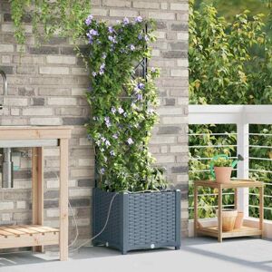 Garden Planters Light grey 40 x 40 x 142 cm Steel Vidaxl Garden Planters Light grey 40 x 40 x 142 cm Steel Vidaxl