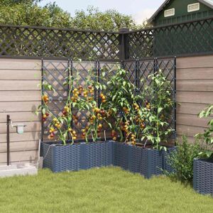 Garden Planters Grey 80 x 80 x 142 cm Steel Vidaxl Garden Planters Grey 80 x 80 x 142 cm Steel Vidaxl