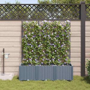 Garden Planters Light grey 120 x 40 x 142 cm Steel Vidaxl Garden Planters Light grey 120 x 40 x 142 cm Steel Vidaxl