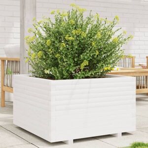 vidaXL White Garden Planter 80x80x49.5 cm Solid Pine Wood vidaXL White Garden Planter 80x80x49.5 cm Solid Pine Wood