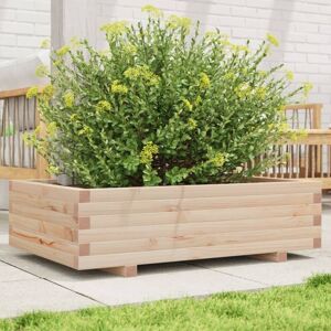vidaXL Wooden Garden Planter 90x60x26.5 cm - Durable Rustic Outdoor Flower Pot vidaXL Wooden Garden Planter 90x60x26.5 cm - Durable Rustic Outdoor Flower Pot