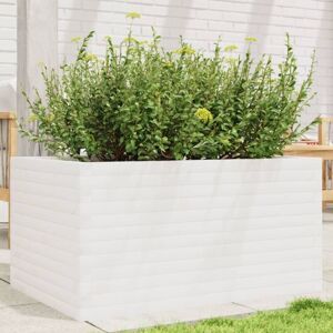 vidaXL Garden Planter White 90x60x45.5 cm Solid Wood Pine - Garden Planter vidaXL Garden Planter White 90x60x45.5 cm Solid Wood Pine - Garden Planter