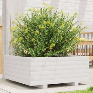 vidaXL Garden Planter White 60x60x26.5 cm Solid Wood Pine - Garden Planter vidaXL Garden Planter White 60x60x26.5 cm Solid Wood Pine - Garden Planter