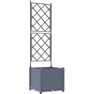 Vidaxl - Garden Planter with Trellis Light grey 40 x 40 x 143 cm pp Vidaxl - Garden Planter with Trellis Light grey 40 x 40 x 143 cm pp
