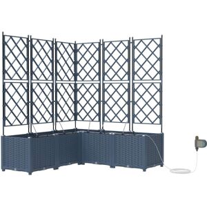 Vidaxl - Garden Planter with Trellis 3 pcs Grey 120 x 40 x 143 cm pp Vidaxl - Garden Planter with Trellis 3 pcs Grey 120 x 40 x 143 cm pp
