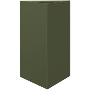 vidaXL Garden Planter Olive Green Triangular 50x43x75 cm Steel - Garden Planter vidaXL Garden Planter Olive Green Triangular 50x43x75 cm Steel - Garden Planter