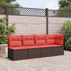 Garden Sofa with Cushion Brown 227 x 62 x 69cm Poly Rattan Vidaxl Garden Sofa with Cushion Brown 227 x 62 x 69cm Poly Rattan Vidaxl