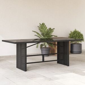 Bonnevie - Garden Table,Outdoor Table with Glass Top Black 190x80x74 cm Poly Rattan VSVS147235 Bonnevie - Garden Table,Outdoor Table with Glass Top Black 190x80x74 cm Poly Rattan VSVS147235