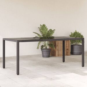 Bonnevie - Garden Table,Outdoor Table with Glass Top Black 190x90x75 cm Poly Rattan VSVS392617 Bonnevie - Garden Table,Outdoor Table with Glass Top Black 190x90x75 cm Poly Rattan VSVS392617