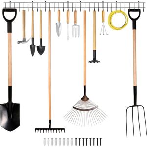 Garden Tool Storage Rack 164CM Garage Tool Organizer Wall Mount Garden Tool Holder Yard Tool Hangers Heavy-Duty Hook Wall Storage Rack Holds Tools Garden Tool Storage Rack 164CM Garage Tool Organizer Wall Mount Garden Tool Holder Yard Tool Hangers Heavy-Duty Hook Wall Storage Rack Holds Tools