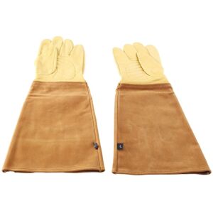 TLILY Gardening Gloves for Women and Men Proof Rose Pruning Cow Leather with Long Forearm Protection Gauntlet-L TLILY Gardening Gloves for Women and Men Proof Rose Pruning Cow Leather with Long Forearm Protection Gauntlet-L