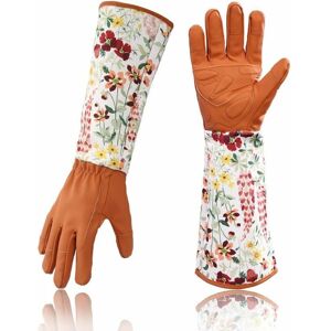 Orchidée - Gardening Rose Leather Gloves Women Extended Pro Gloves Rose Pruning Garden for Mother and Grandmother Gardening Gifts Orchidée - Gardening Rose Leather Gloves Women Extended Pro Gloves Rose Pruning Garden for Mother and Grandmother Gardening Gifts