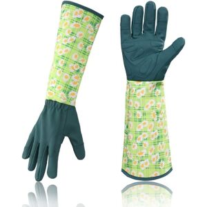 TONCHEAN Gardening Rose Leather Gloves Women Extended Pro Rose Pruning Garden Gloves for Mother and Grandmother Gardening Gifts (Blue) TONCHEAN Gardening Rose Leather Gloves Women Extended Pro Rose Pruning Garden Gloves for Mother and Grandmother Gardening Gifts (Blue)