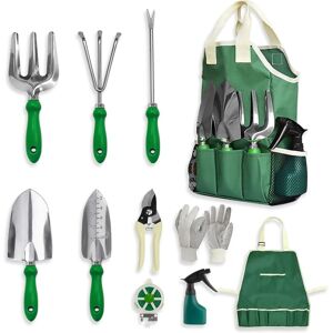 Csparkv - Gardening Tools Set, 11 Pieces Garden Tool Set, Adjustable Canvas Apron Tote Bag-Gardening Gifts for Women Csparkv - Gardening Tools Set, 11 Pieces Garden Tool Set, Adjustable Canvas Apron Tote Bag-Gardening Gifts for Women