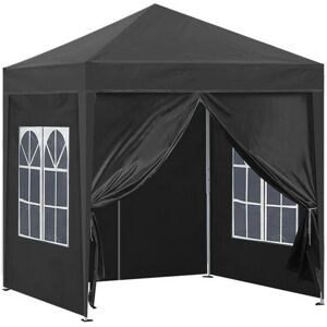 Clipop - Gazebo 3x3m Pop Up Party Tent with Side Panels Waterproof Marquee Black Clipop - Gazebo 3x3m Pop Up Party Tent with Side Panels Waterproof Marquee Black