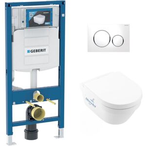 Duofix UP320 Toilet Frame + Villeroy & Boch Architectura Rimless bowl + White plate (GEBARCHI3-C) - Geberit Duofix UP320 Toilet Frame + Villeroy & Boch Architectura Rimless bowl + White plate (GEBARCHI3-C) - Geberit