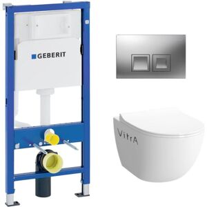 DuofixBasic Frame + vitra sento rimless toilets + softclose seat + Delta 50 chrome plate (SENTO-RIM-GEB2) - Geberit DuofixBasic Frame + vitra sento rimless toilets + softclose seat + Delta 50 chrome plate (SENTO-RIM-GEB2) - Geberit
