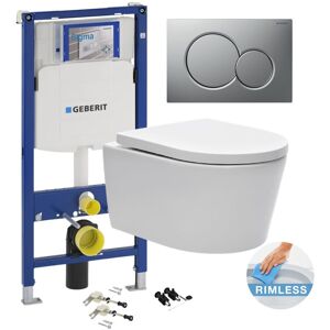 Geberit Toilet set support frame with SAT rimless bowl, invisible fixings + softclose seat + Flush plate (GebSATrimless-MC+) Geberit Toilet set support frame with SAT rimless bowl, invisible fixings + softclose seat + Flush plate (GebSATrimless-MC+)