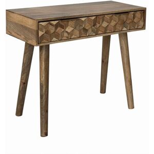 Geometric Console Table 2 Drawer - Mango Wood - L40 x W91 x H76 cm - Light Finish - Assembly Required Geometric Console Table 2 Drawer - Mango Wood - L40 x W91 x H76 cm - Light Finish - Assembly Required
