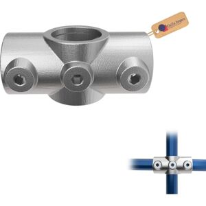 GeZu Impex 2 Socket Cross Tube Clamp Ø 42 mm Hot Dip Galvanised Silver Tube Cross Clamp Pipe Fitting GeZu Impex 2 Socket Cross Tube Clamp Ø 42 mm Hot Dip Galvanised Silver Tube Cross Clamp Pipe Fitting