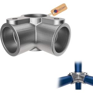 GeZu Impex 3 Way Mid Rail Corner Clamp Ø 42 mm Hot Dip Galvanised Silver 3 Way Through Corner Tube Clamp Fitting & Pipe Connector GeZu Impex 3 Way Mid Rail Corner Clamp Ø 42 mm Hot Dip Galvanised Silver 3 Way Through Corner Tube Clamp Fitting & Pipe Connector
