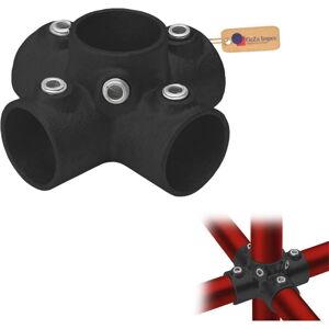 GeZu Impex 4 Way Cross Tube Clamp Ø 42 mm Hot Dip Galvanised Black Powder Coated 4 Socket Way Through Cross Key Clamp Fitting GeZu Impex 4 Way Cross Tube Clamp Ø 42 mm Hot Dip Galvanised Black Powder Coated 4 Socket Way Through Cross Key Clamp Fitting