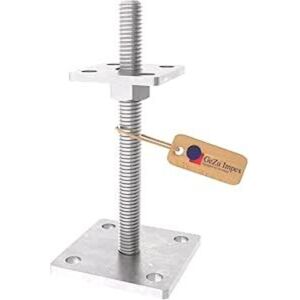 GeZu Impex Adjustable Post Support Welded Nut 80 x 80 mm Zinc Flake Height Adjust Holder Elevated Base GeZu Impex Adjustable Post Support Welded Nut 80 x 80 mm Zinc Flake Height Adjust Holder Elevated Base