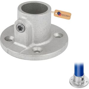GeZu Impex Base Plate Tube Clamp Ø 27 mm Hot Dip Galvanised Silver Railing Base Flange Clamp Pipe Handrail Fitting GeZu Impex Base Plate Tube Clamp Ø 27 mm Hot Dip Galvanised Silver Railing Base Flange Clamp Pipe Handrail Fitting