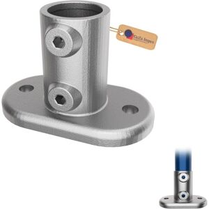 GeZu Impex Base Plate Tube Clamp Ø 42 mm Hot Dip Galvanised Silver Railing Base Flange Clamp Pipe Handrail Fitting GeZu Impex Base Plate Tube Clamp Ø 42 mm Hot Dip Galvanised Silver Railing Base Flange Clamp Pipe Handrail Fitting