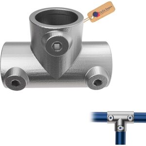 GeZu Impex Long Tee Clamp Ø 42 mm Hot Dip Galvanised Silver 3 Socket T Tube Clamp Connector Pipe Fitting GeZu Impex Long Tee Clamp Ø 42 mm Hot Dip Galvanised Silver 3 Socket T Tube Clamp Connector Pipe Fitting