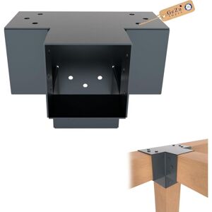 GeZu Impex Post Connector K 121 x 121 mm Anthracite Powder Coated Pergola 4 Way Right Angle Corner Connector Pavilion DIY Woodworks Bracket GeZu Impex Post Connector K 121 x 121 mm Anthracite Powder Coated Pergola 4 Way Right Angle Corner Connector Pavilion DIY Woodworks Bracket