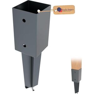 GeZu Impex Post Holder 121 x 121 mm Anthracite Powder Coated Fence Holder Anchor Spike Concrete GeZu Impex Post Holder 121 x 121 mm Anthracite Powder Coated Fence Holder Anchor Spike Concrete
