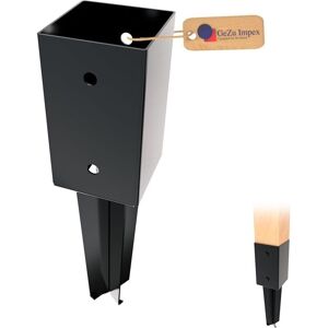 GeZu Impex Post Holder 91 x 91 mm Black Power Coated Fence Holder Anchor Spike Concrete GeZu Impex Post Holder 91 x 91 mm Black Power Coated Fence Holder Anchor Spike Concrete
