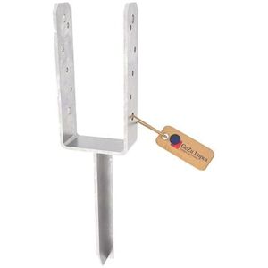 GeZu Impex Post Holder U T-Pin 71 x 400 mm Hot Dip Galvanised fence brackets support shoe GeZu Impex Post Holder U T-Pin 71 x 400 mm Hot Dip Galvanised fence brackets support shoe