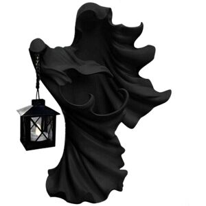 TLILY Ghost Halloween Witch Ornament with Lantern Energy Saving Resin Statue for Garden Courtyard Decor Black TLILY Ghost Halloween Witch Ornament with Lantern Energy Saving Resin Statue for Garden Courtyard Decor Black