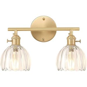 AXHUP Glass Wall Light in Vintage Flower Shape Wall Lamp 2 Lights Industrial Retro E27 Lampshade for Hallway Bedroom Kitchen Living Room Transparent AXHUP Glass Wall Light in Vintage Flower Shape Wall Lamp 2 Lights Industrial Retro E27 Lampshade for Hallway Bedroom Kitchen Living Room Transparent