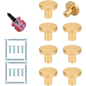 TLILY Gold Cabinet Knobs - 8Pcs Brushed Brass Round Pulls Handles for Kitchen, Dresser, Cupboard, Wardrobe, Furniture TLILY Gold Cabinet Knobs - 8Pcs Brushed Brass Round Pulls Handles for Kitchen, Dresser, Cupboard, Wardrobe, Furniture